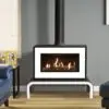 Gazco Studio 1 White gas stove on bench