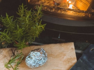 woodburner baked potato