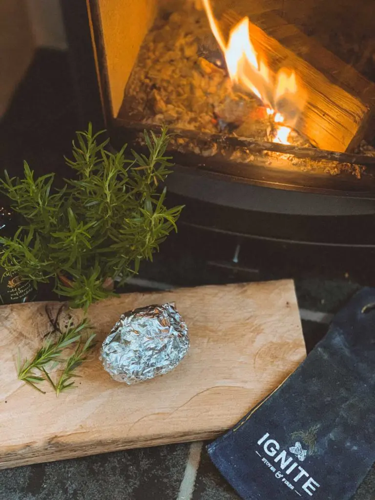 woodburner baked potato