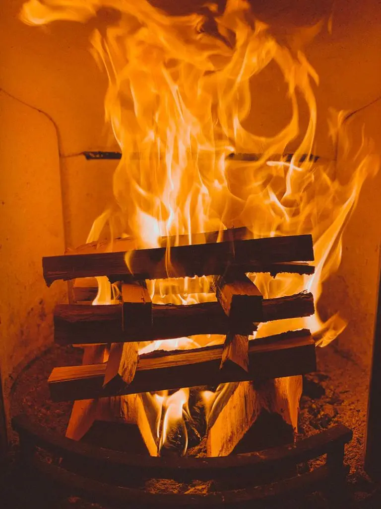 kindling burning wood burner