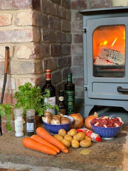 beef stew on the log burner charnwood island 1