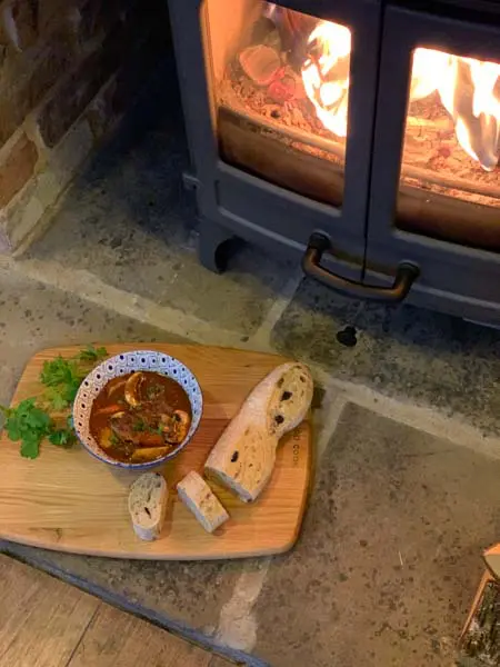beef stew on the log burner charnwood island 1