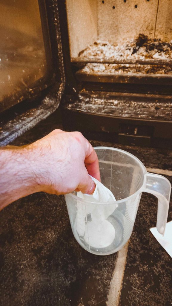 wood burner stove glass cleaning